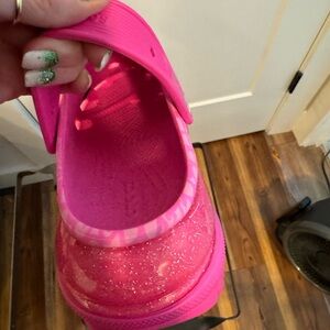 CROCS Sparkly Pink Mules